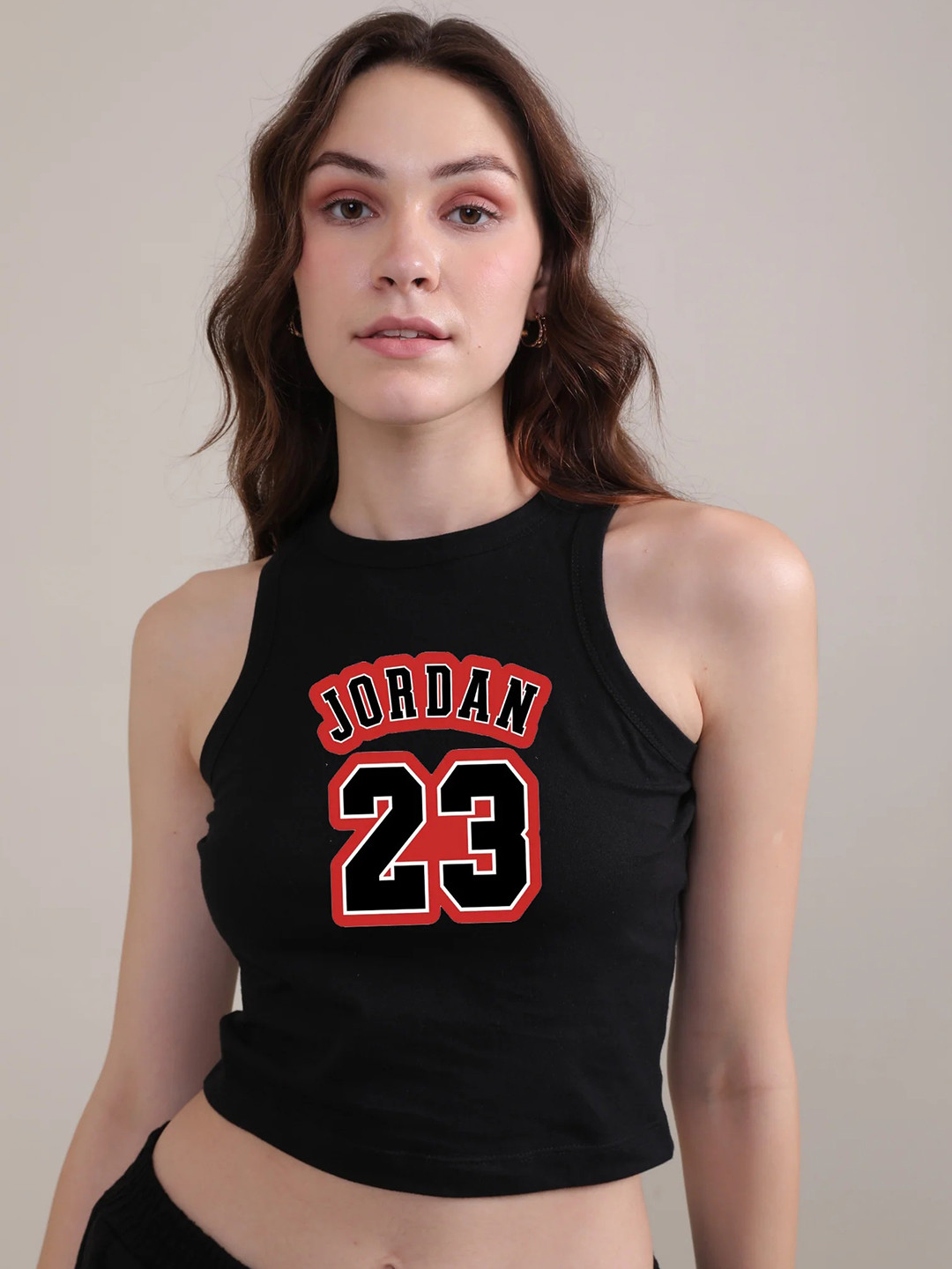 

BOTNIA Cotton Styled Back Top, Black