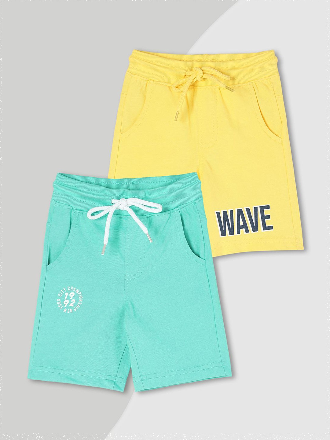 

max Boys Pack of 2 Assorted Shorts, Yellow