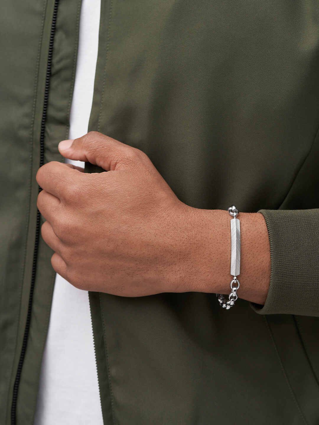

Fossil Men Harlow Wraparound Bracelet, Silver