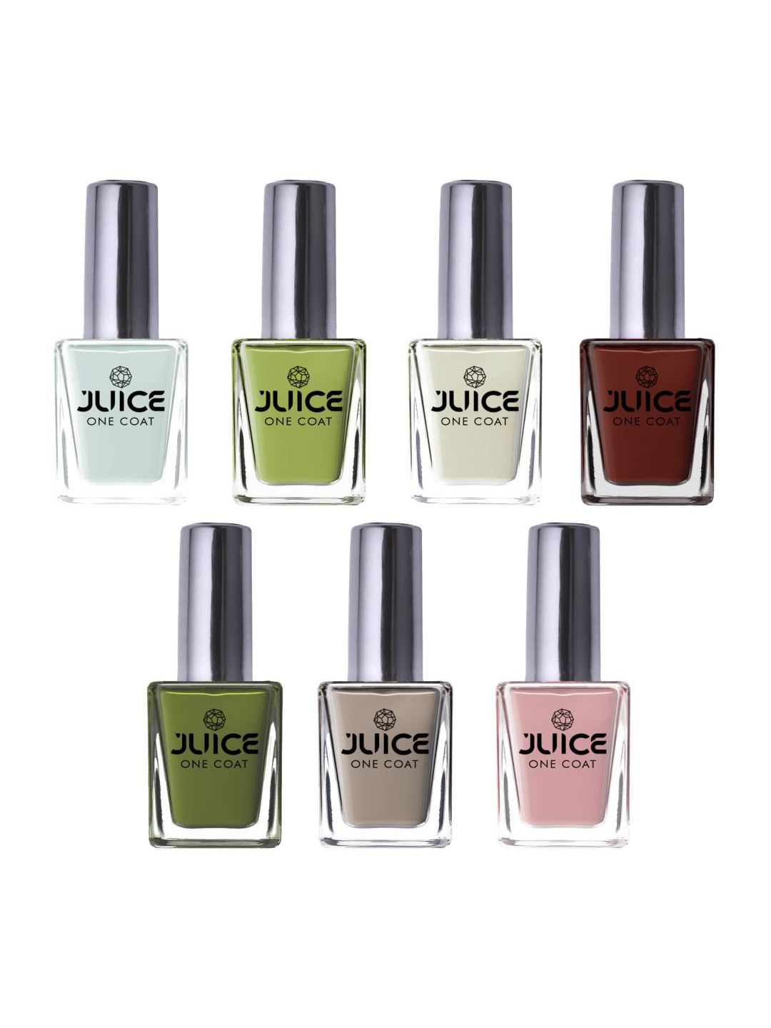 

JUICE Set of 7 One Coat Long-Wearing Quick Dry Glossy Nail Polish - 11 ml each, Multi