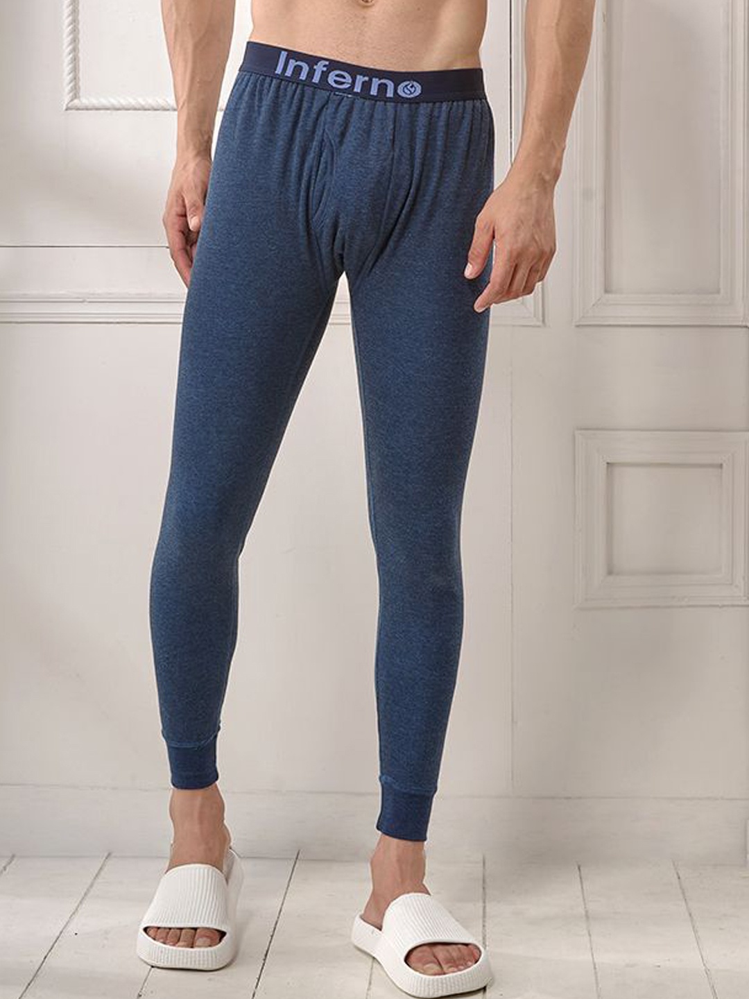 

INFERNO Men Thermal Bottom with Fleeced Linning, Blue