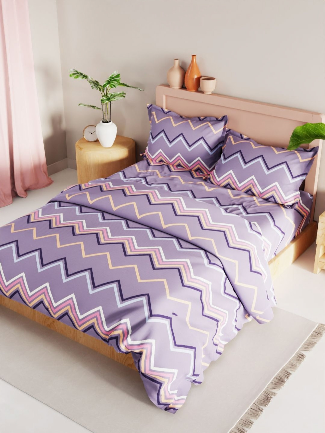 

KOPA Purple & Blue Geometric Other 4 Piece Double Queen Regular Bedding Set