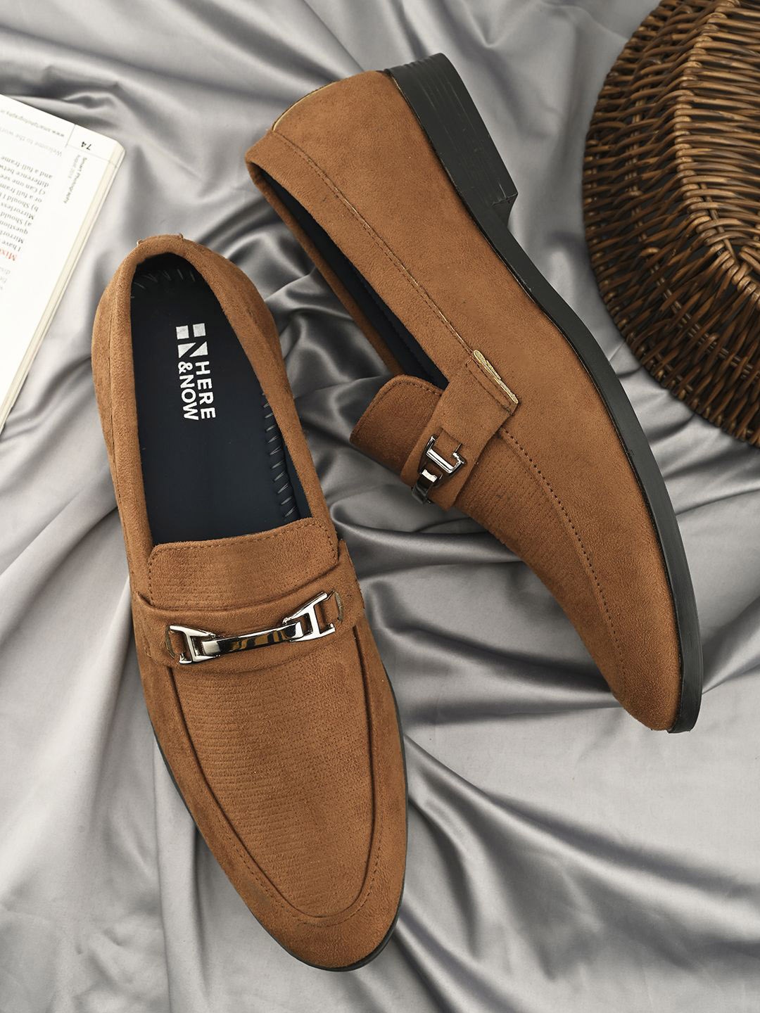 

HERE&NOW Men Solid Formal Loafers, Tan