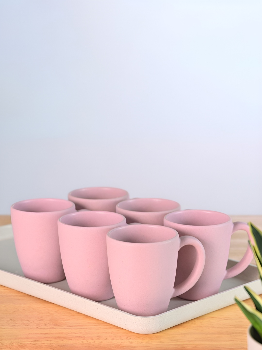 

eha Pink 6 Pieces Microwave Safe Coffee Mug 300ML