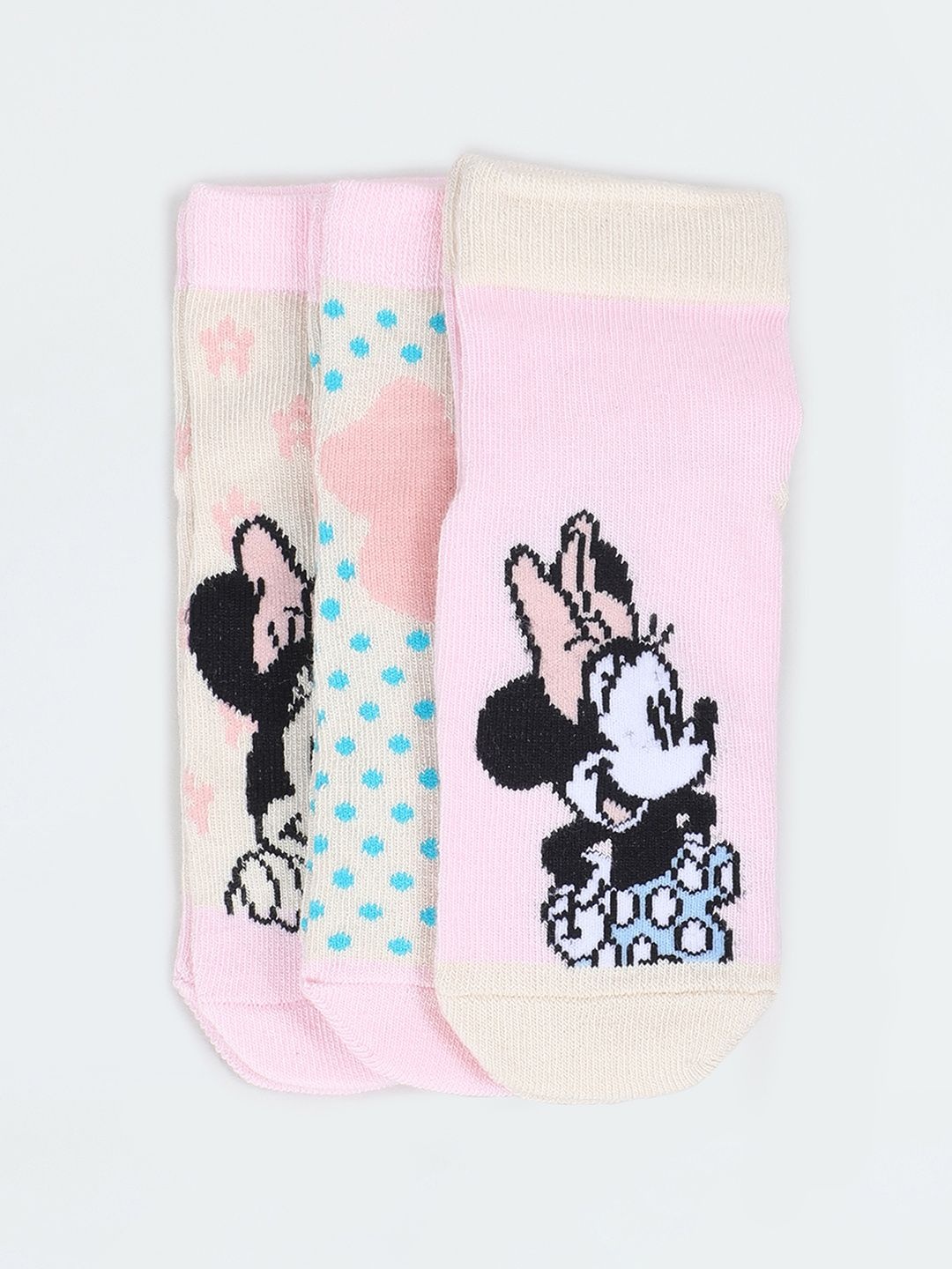 

max Girls Pack Of 3 Patterned Ankle-Length Socks, Pink