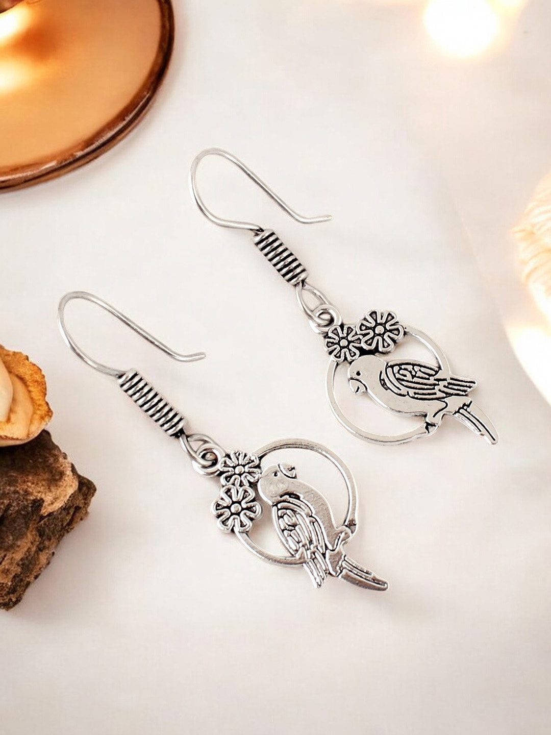 

LUCKY JEWELLERY Contemporary Drop Earrings, Silver