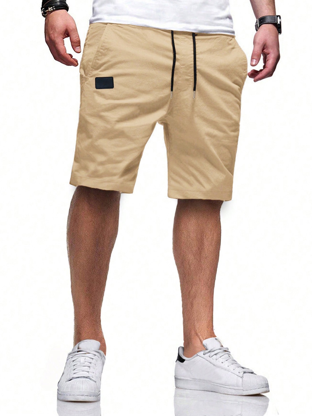 

StyleCast x Revolte Men Solid Shorts, Khaki