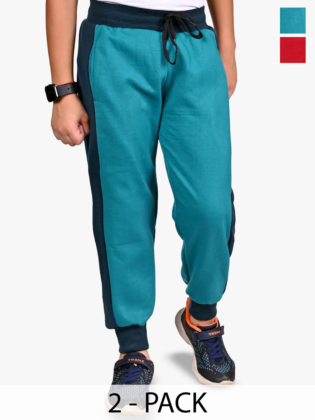 

BAESD Boys Pack Of 2 Mid Rise Joggers, Red