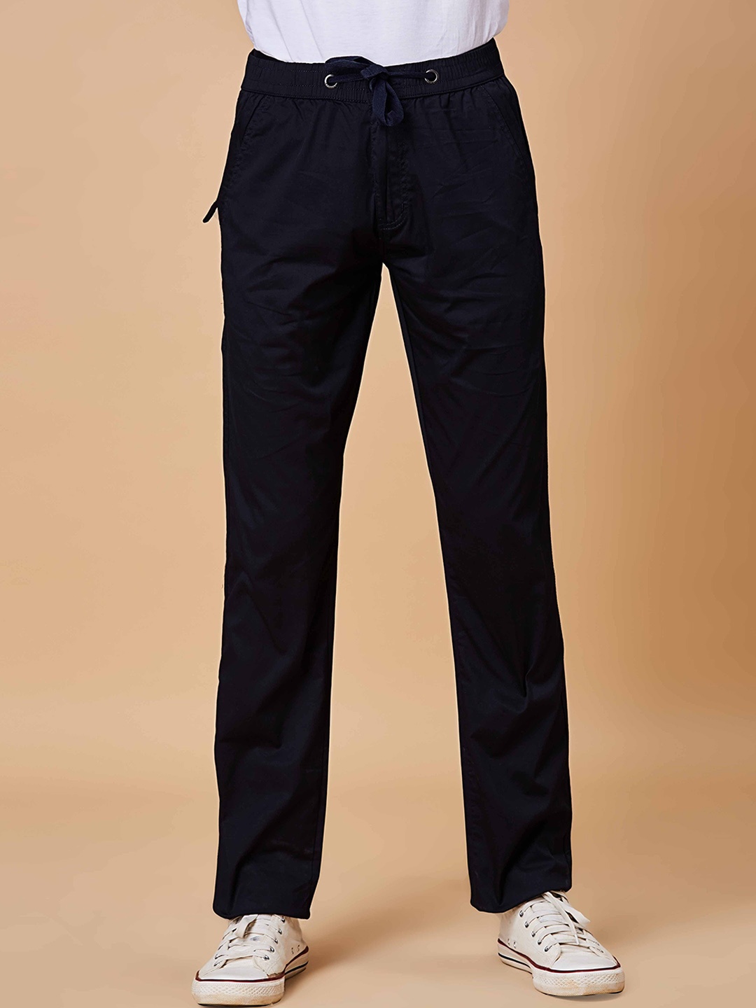 

beevee Men Easy Wash Pleated Casual Trousers, Black