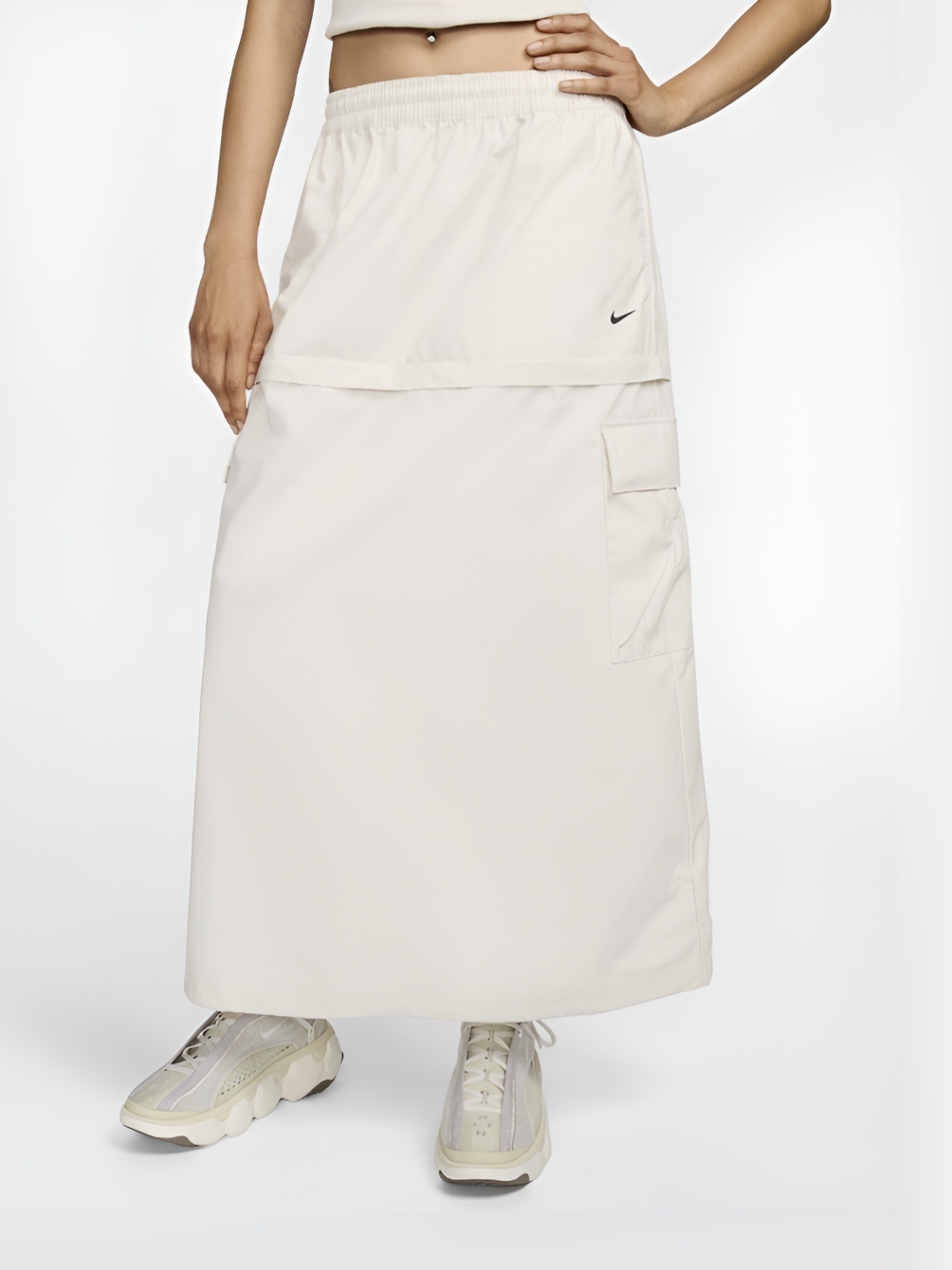 

Nike Sportswear Essential Women Mid-Rise Woven Cargo Midi Skirt, White