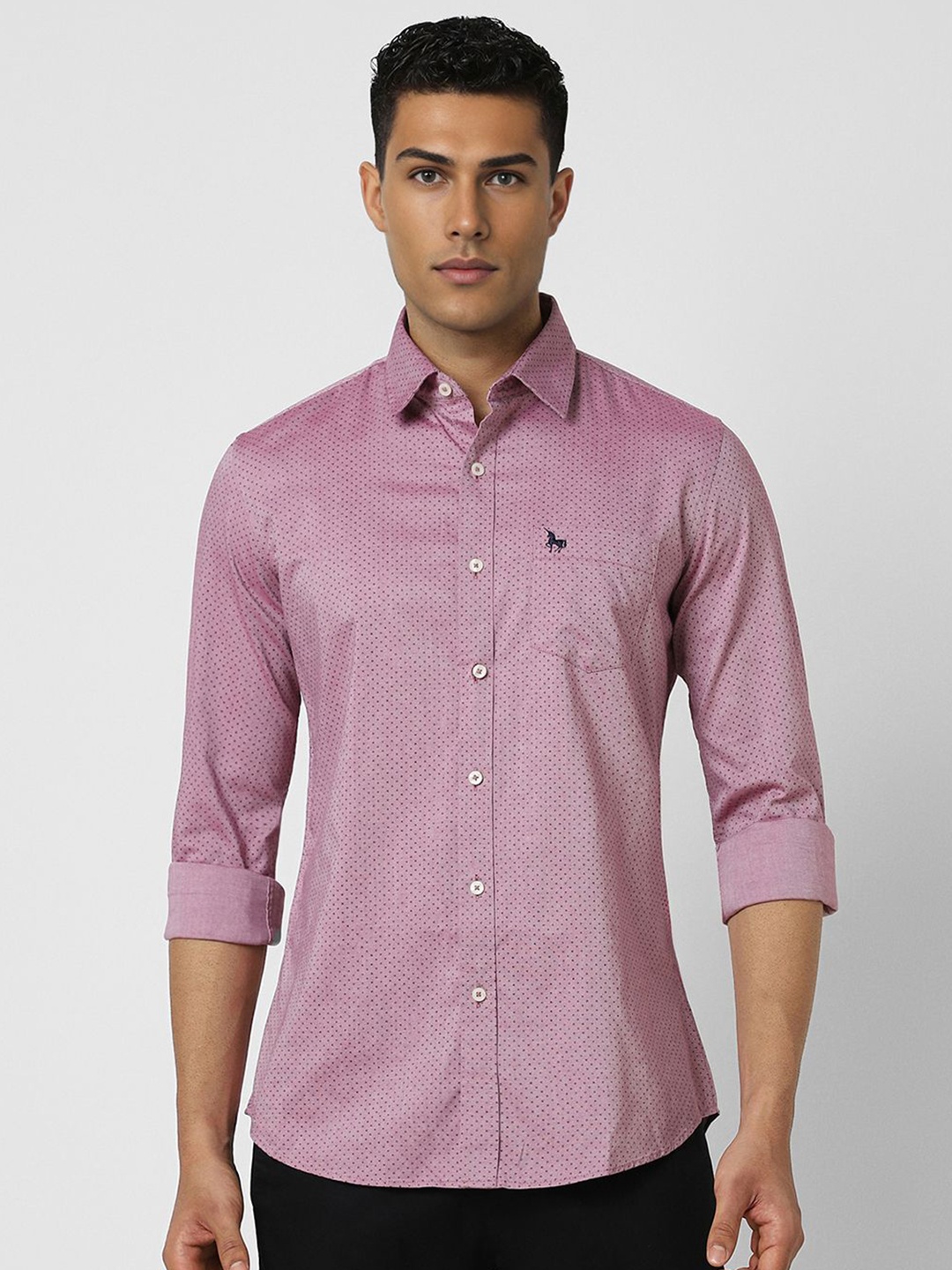 

Van Heusen Sport Men Cotton Slim Fit Micro Ditsy Printed Casual Shirt, Mauve