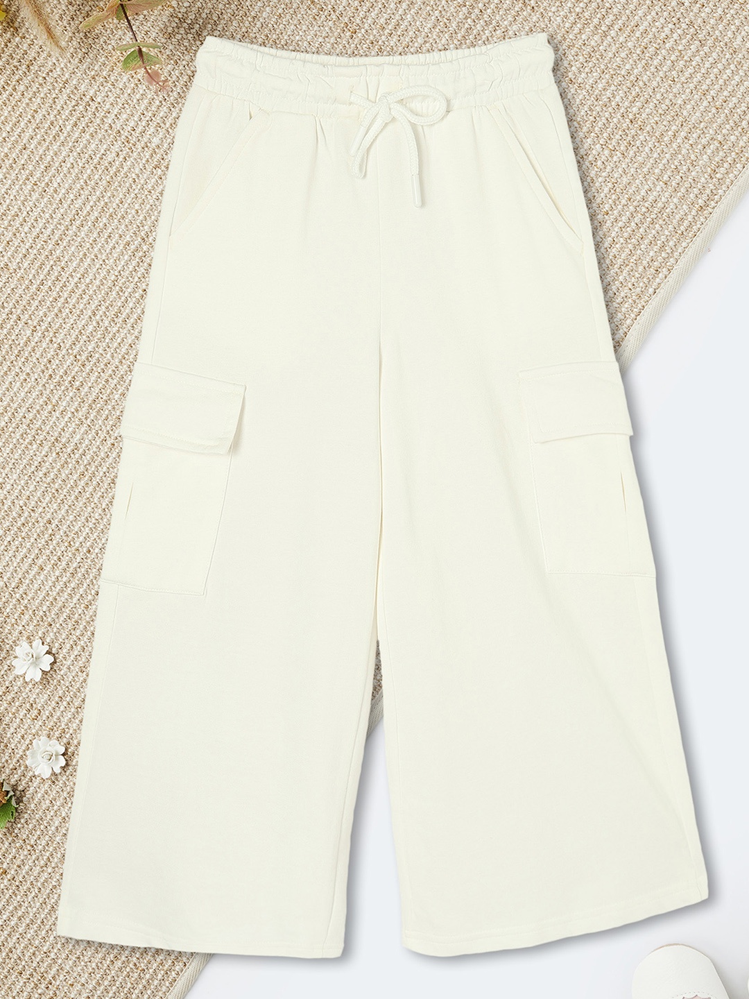 

max Girls Culottes Cotton Trouser, White