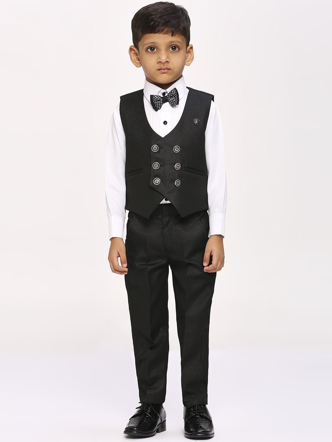 

YK Infant Boys Double-Breasted 4-Piece Casual Suit, Black