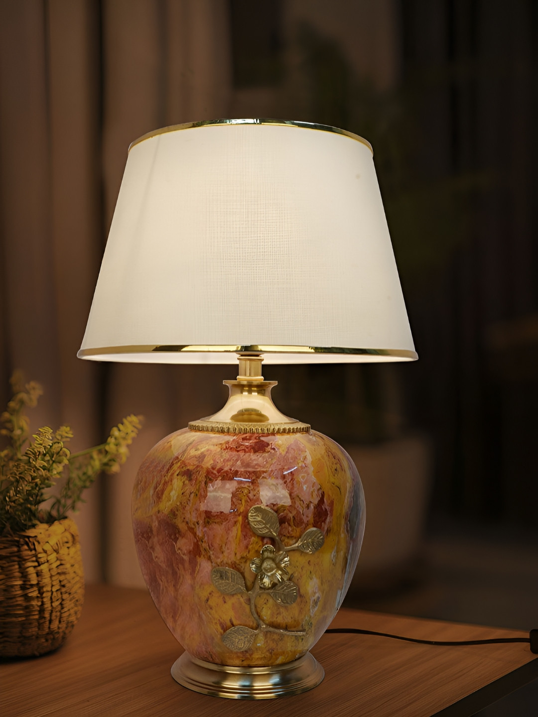 

Fos Lighting Multicoloured Metal Cylindrical Shaped Table Lamp, Multi