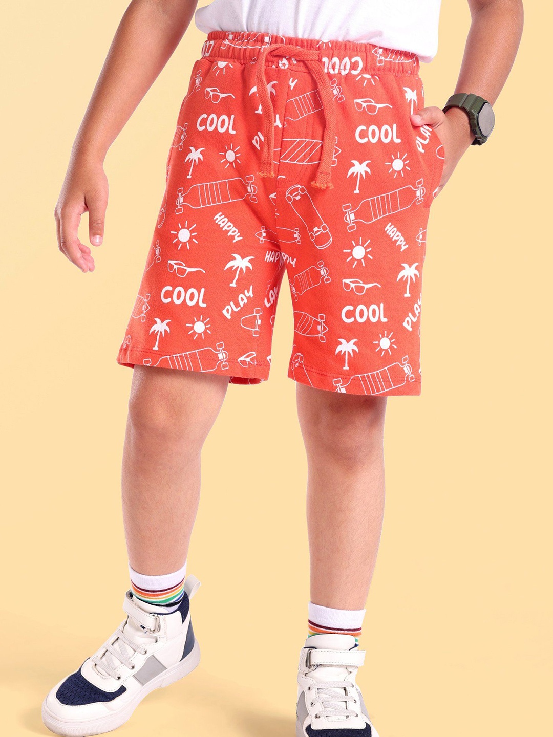 

Honeyhap Pack Of 2 Boys Regular Fit Printed Shorts, Navy blue