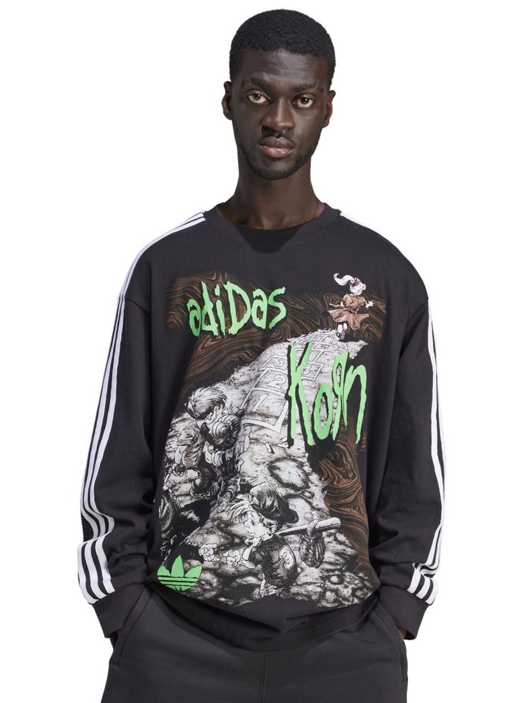 

ADIDAS Originals Men Graphic Printed Round Neck Cotton T-shirt, Black