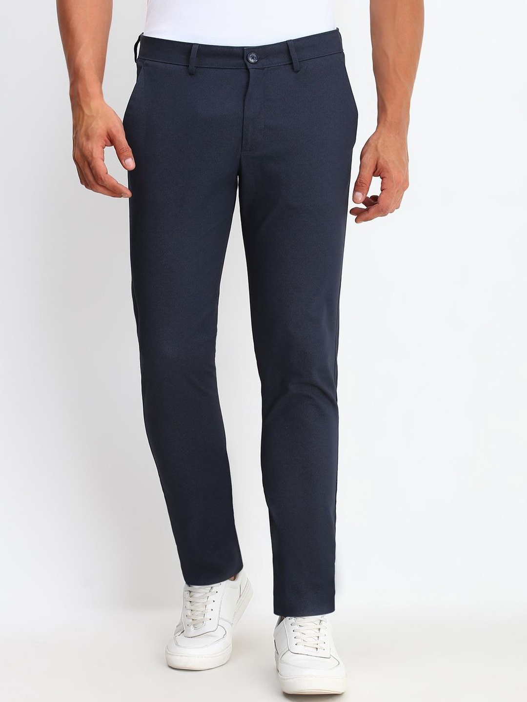 

Allen Solly Men Ultra Slim Fit Trousers, Navy blue