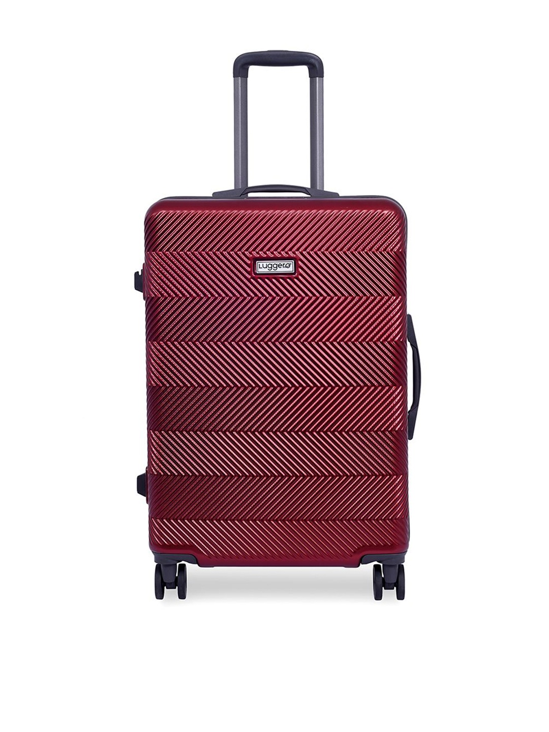 

Luggero Unisex Textured Hard-Sided 360-Degree Rotation Medium Trolley Bag, Maroon