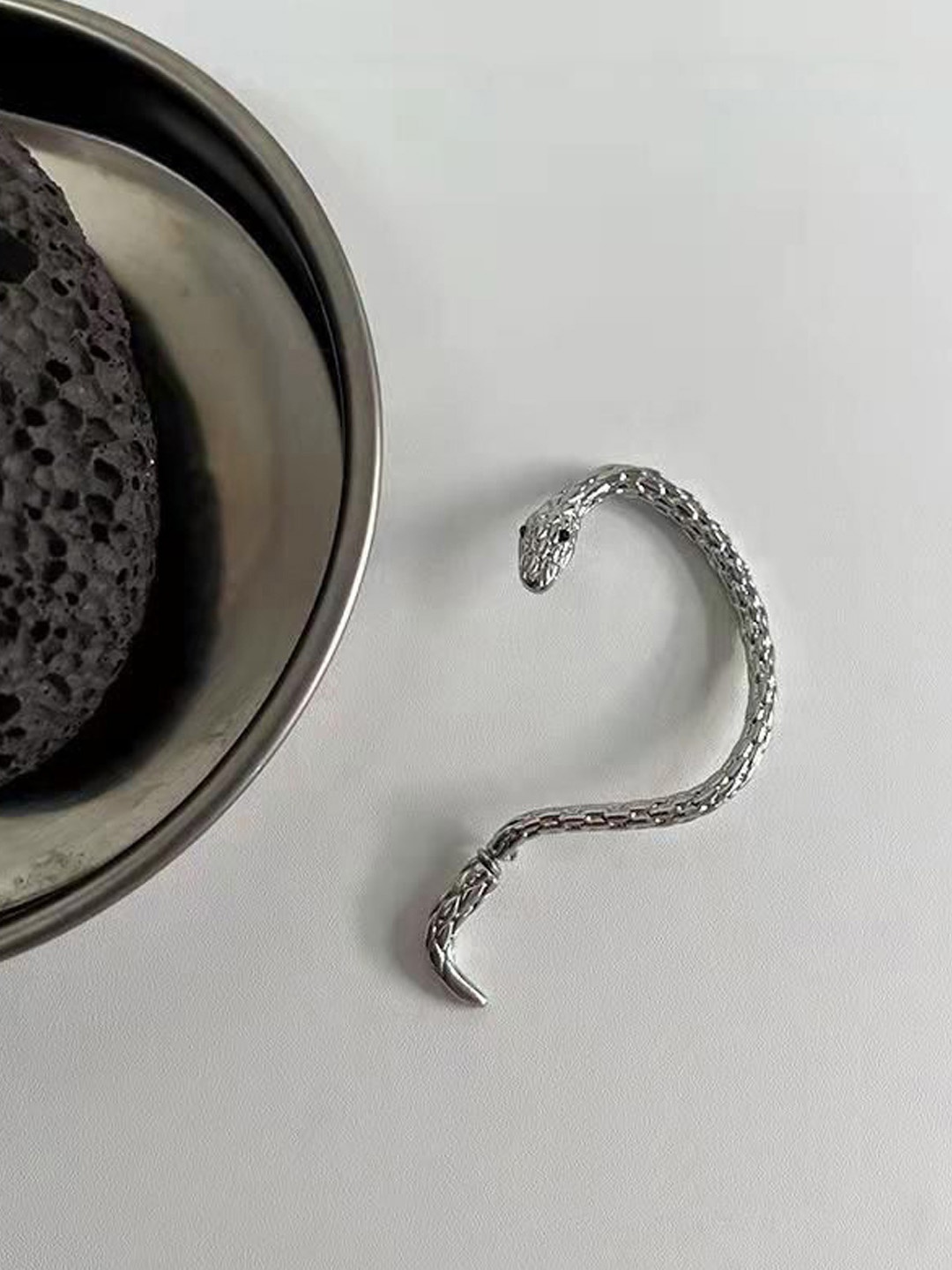 

VAGHBHATT Silver Plated Snake Shaped Ear Cuff Earring