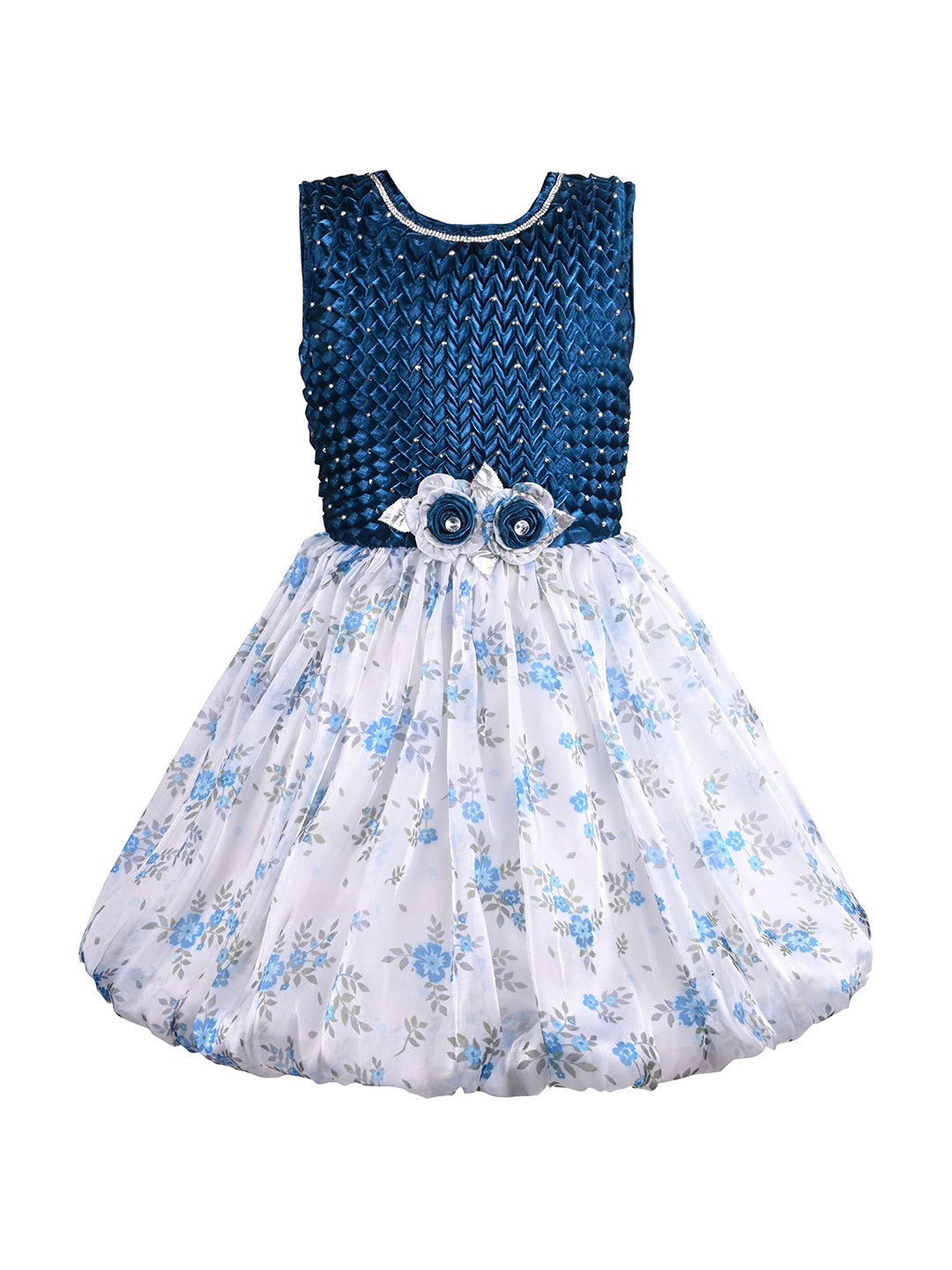 

Wish Karo Girls Floral Print Fit & Flare Dress, Blue