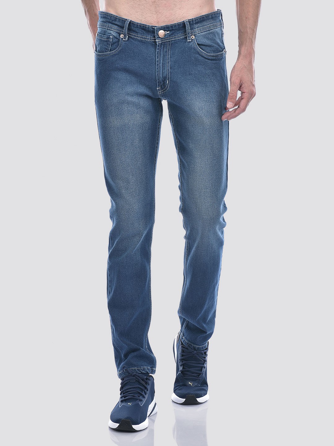 

Numero Uno Men Solid Slim Fit Light Fade Stretchable Jeans, Blue