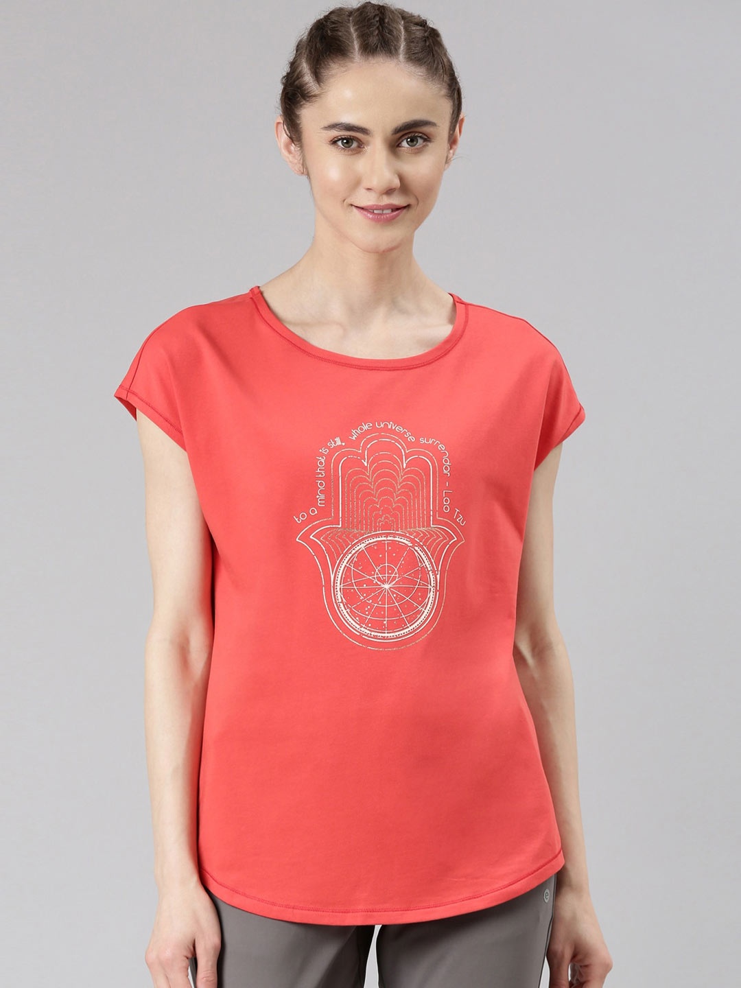

Enamor Graphic Printed Antimicrobial Dry Fit Outdoor T-shirt, Red