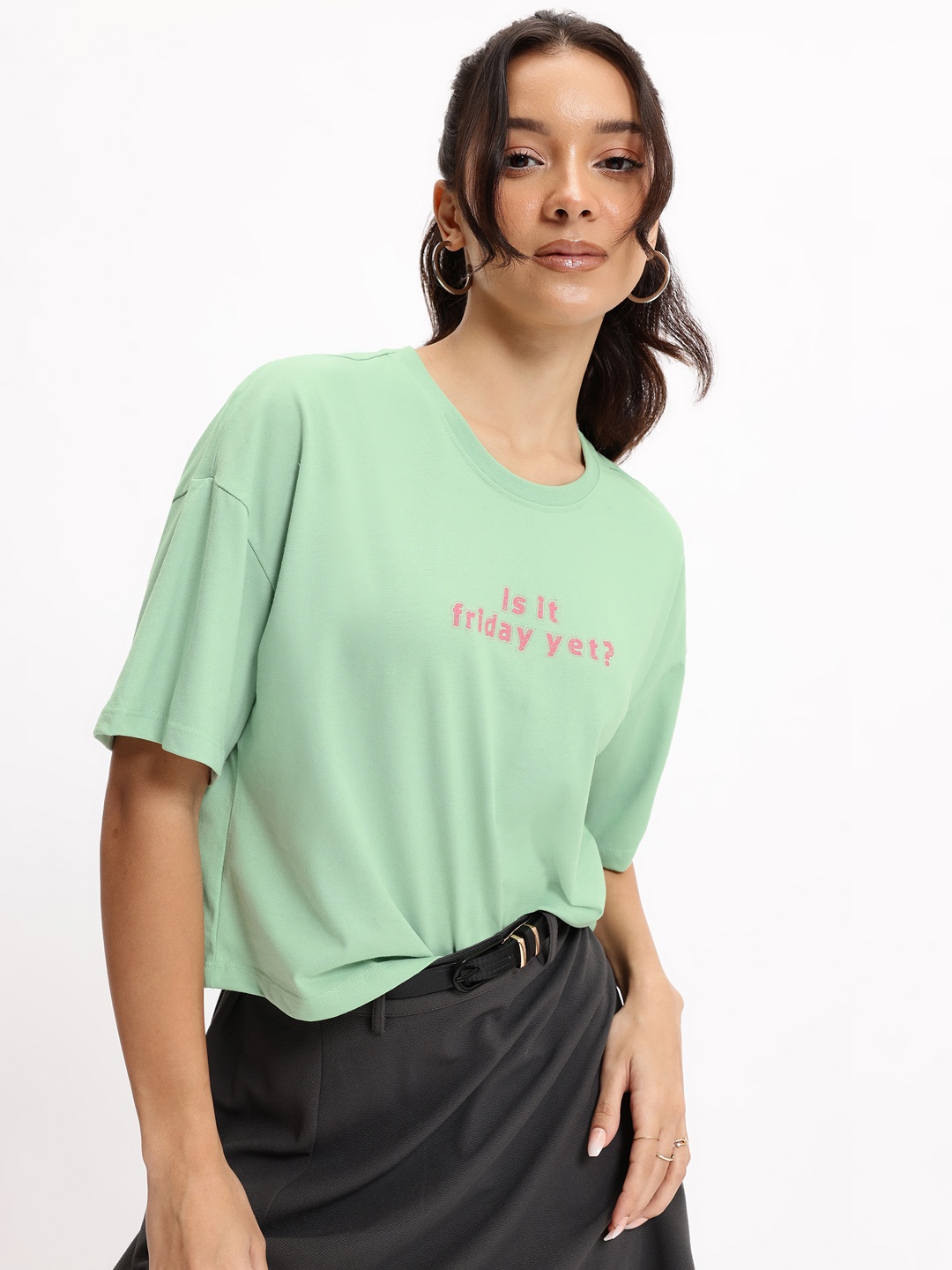 

DressBerry Breathe Basics Humor T-shirt, Green