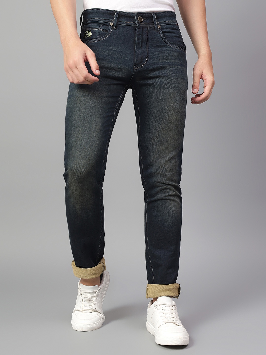 

Cantabil Men Heavy Fade Stretchable Jeans, Blue