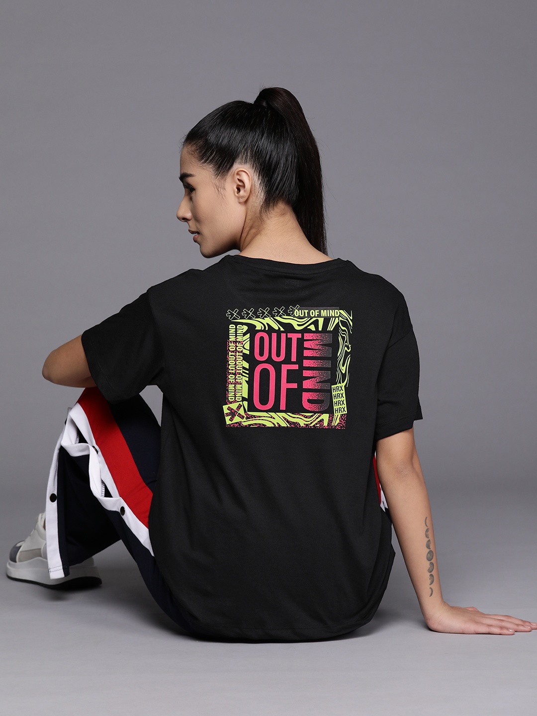 

HRX by Hrithik Roshan Women Typography Printed T-shirt, Black