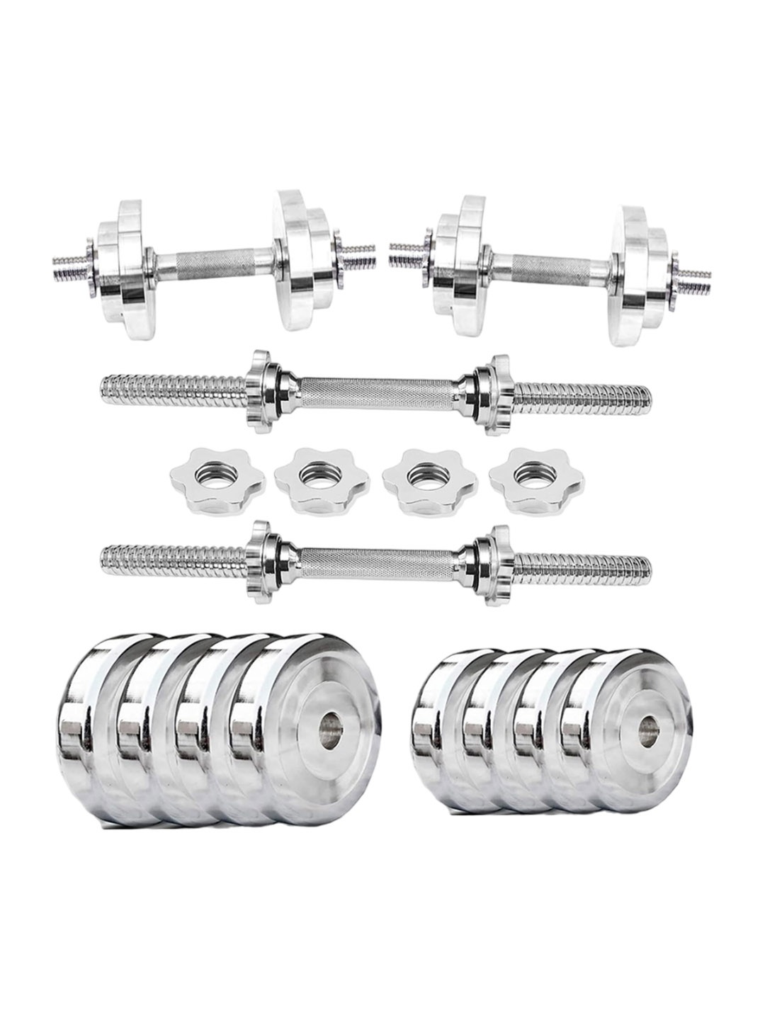 

HackerX Pack Of 4 Steel Plates With 2 Rods, Silver