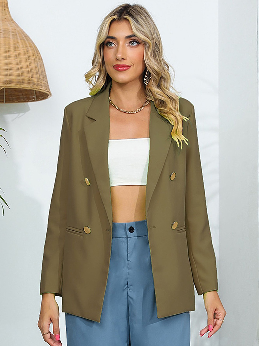 

LULU & SKY Double-Breasted Blazer, Green
