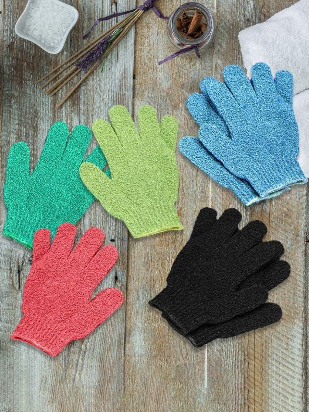 

FEELHIGH Set Of 2 Exfoliating Bath Gloves, Pink