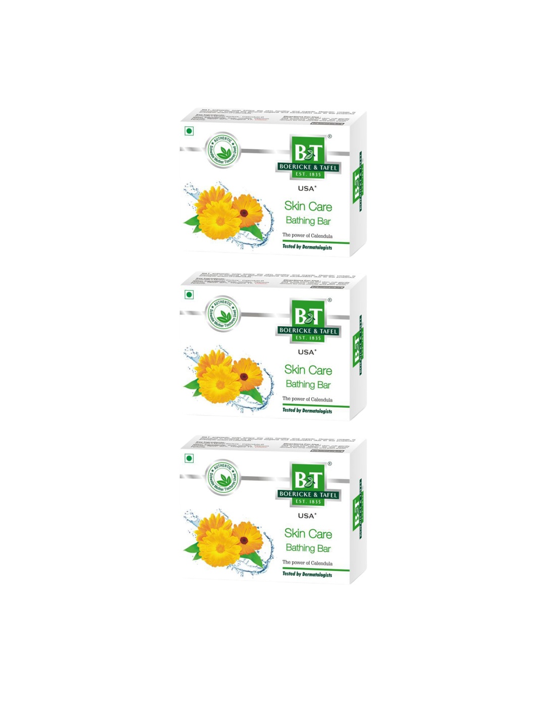 

BOERICKE & TAFEL Set Of 3 Skin Care Bathing Bar With Calendula - 75 g Each, White