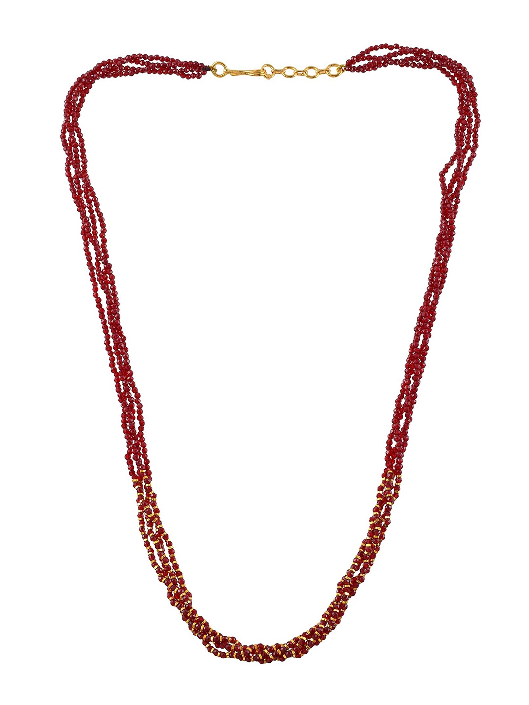 

MEMOIR Unisex Four Strand Beaded Chain, Red