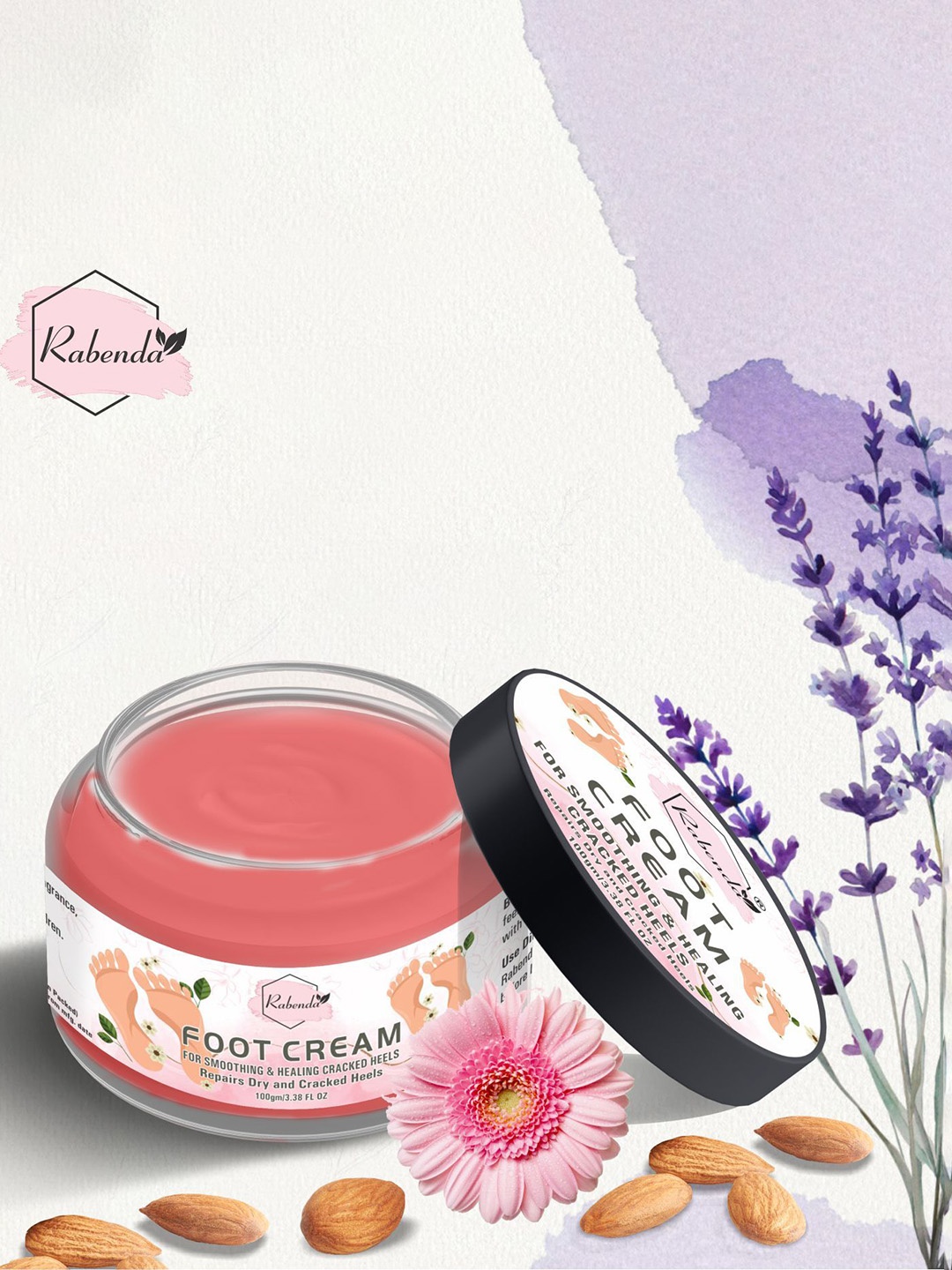 

Rabenda Repair Dry & Cracked Heel Foot Cream - 100 g, Pink