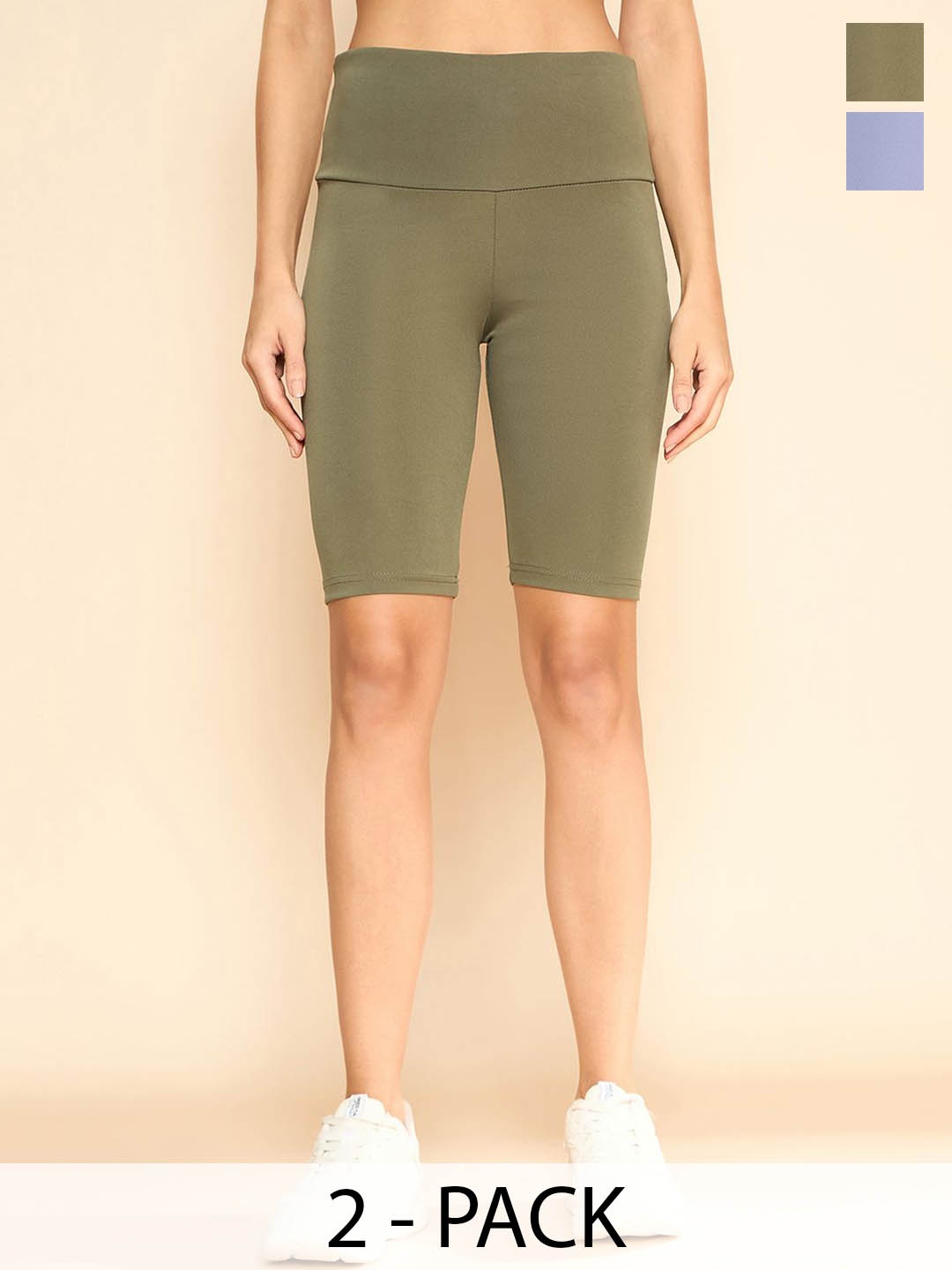 

COLOR CAPITAL Antimicrobial High-Rise Gym Tights Pack Of 2, Khaki