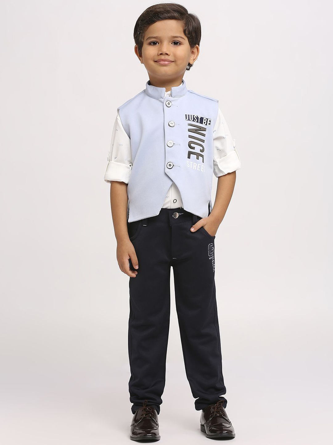 

YK Boys Pack Of 3 Single-Breasted Party Suits, Blue
