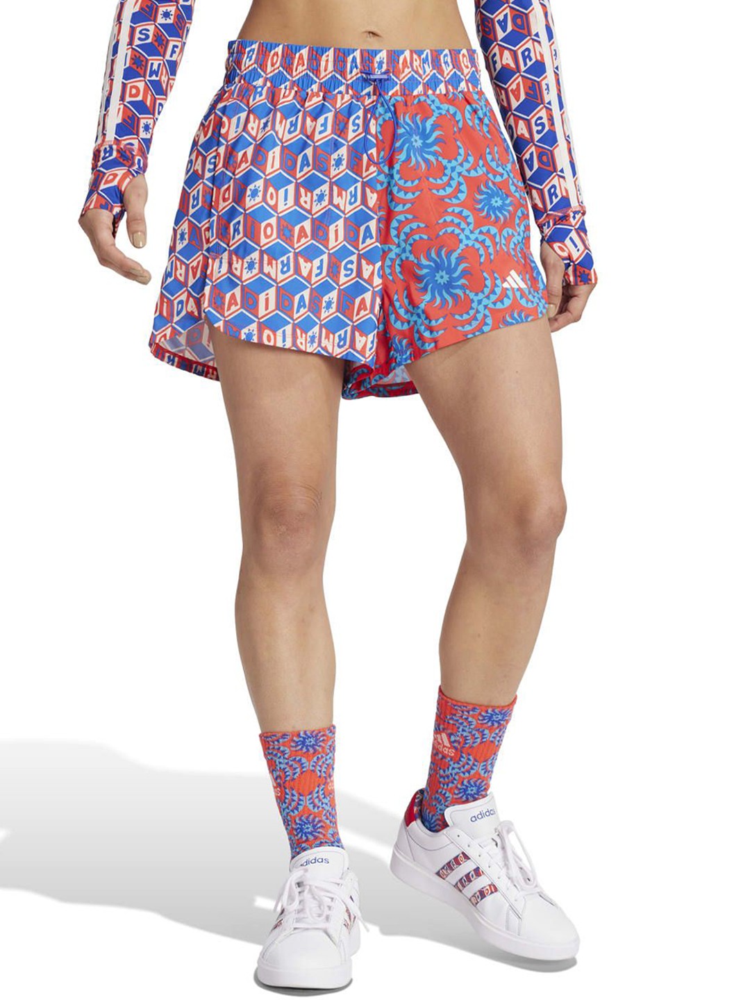 

ADIDAS Women FARM Printed Regular Fit Sports Shorts, Orange