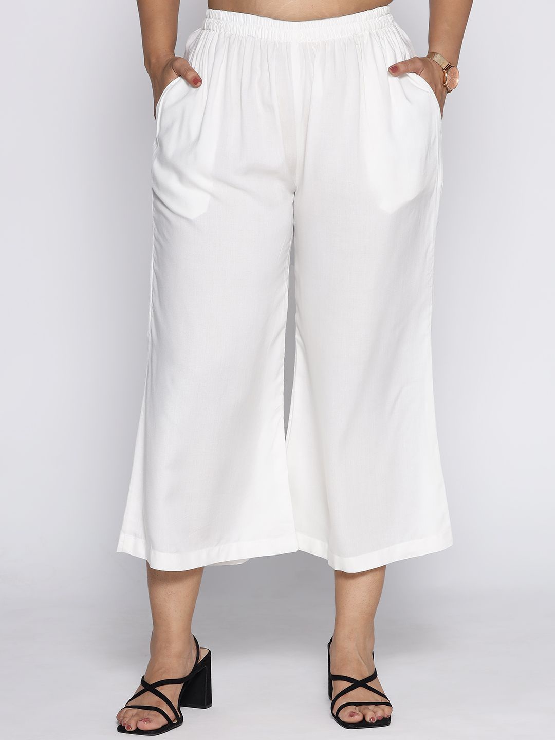 

LetsDressUp Straight Fit Palazzos, White