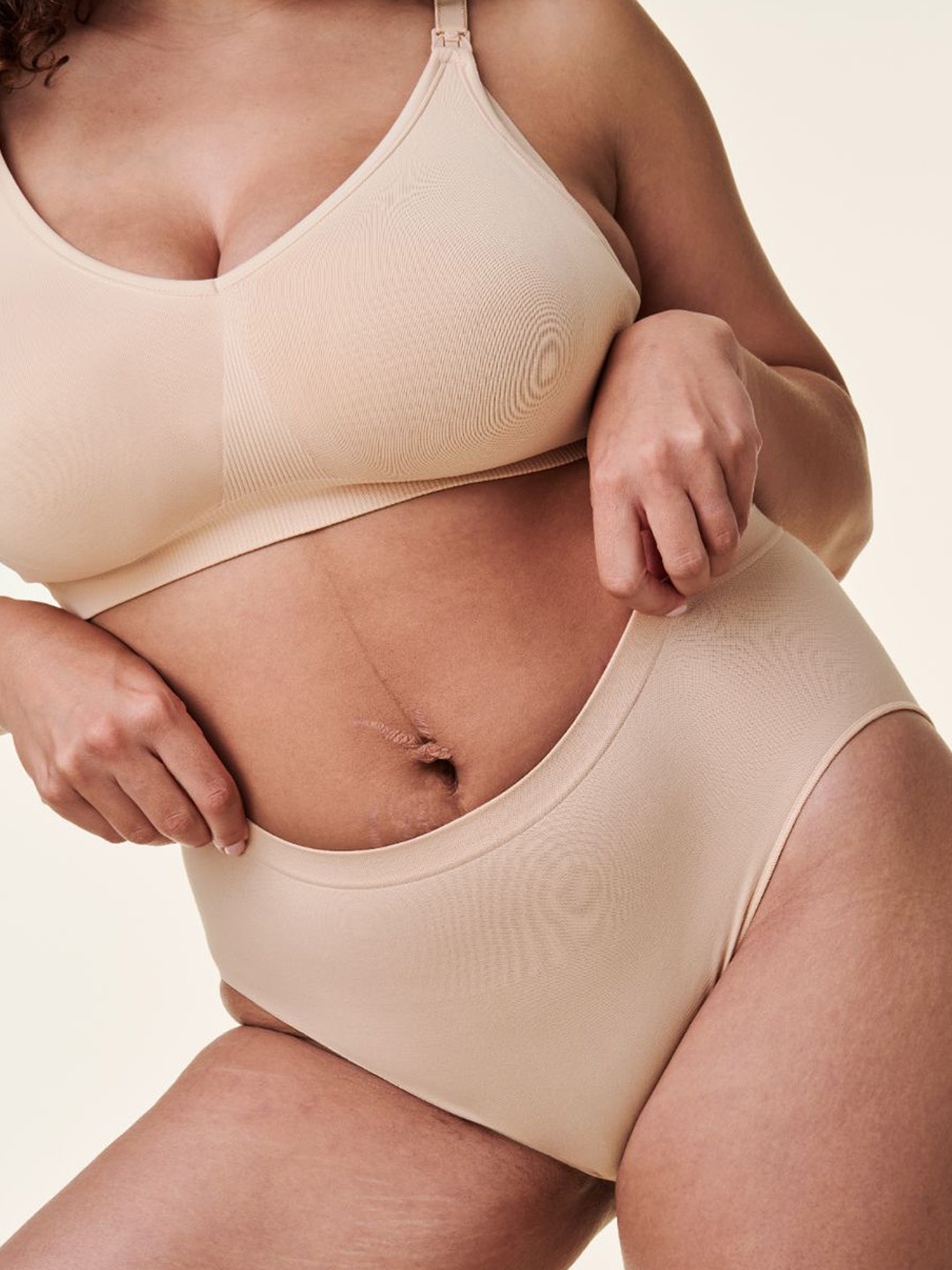 

Bravado Designs Women High-Rise Seamless Maternity Briefs, Beige