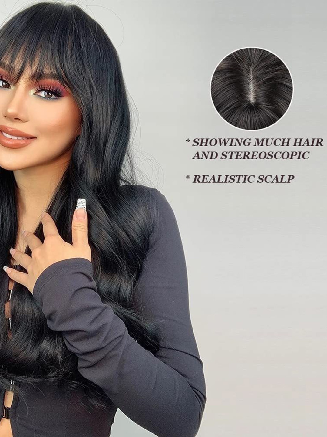 

D-Divine Halo Toupee Wavy Hair Extension - Black