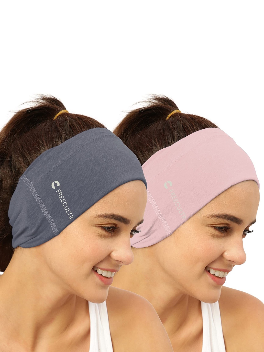 

FREECULTR Adults Pack Of 2 Bandana Headband, Grey