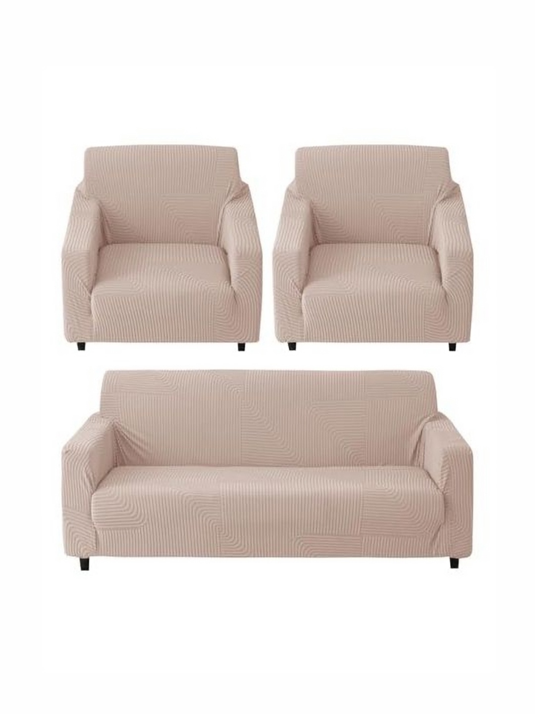 

HOUSE OF QUIRK Pink Jacquard 3 Pieces 3 Seater + 1 Seater + 1 Seater Sofa Covers
