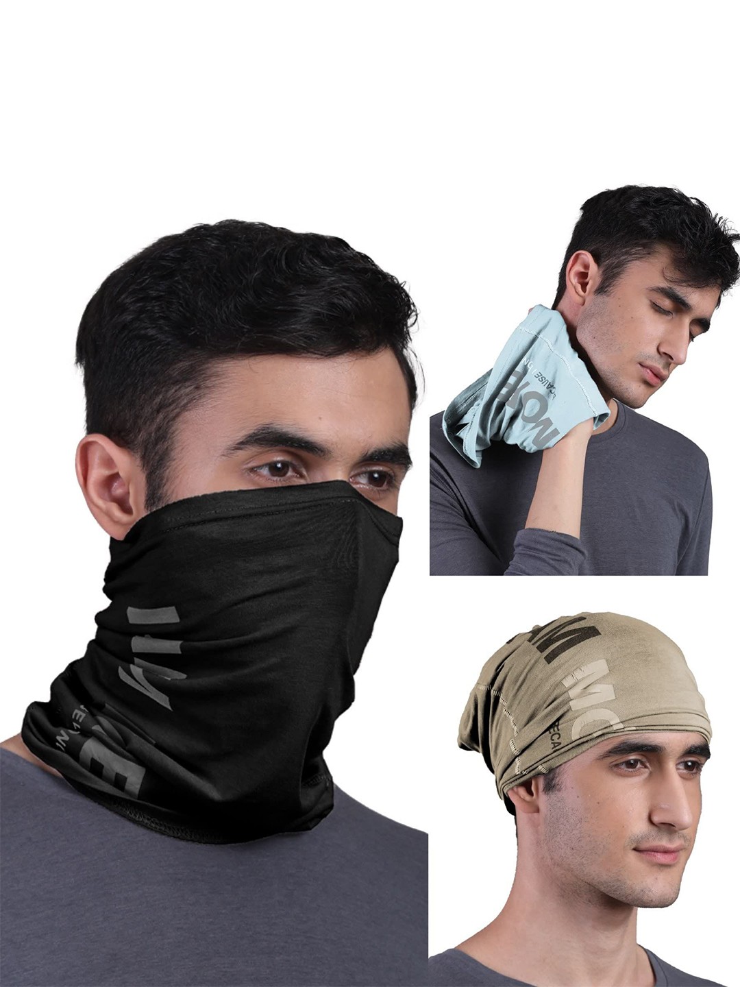 

FREECULTR Pack Of 3 Unisex Bandana Headband, Black