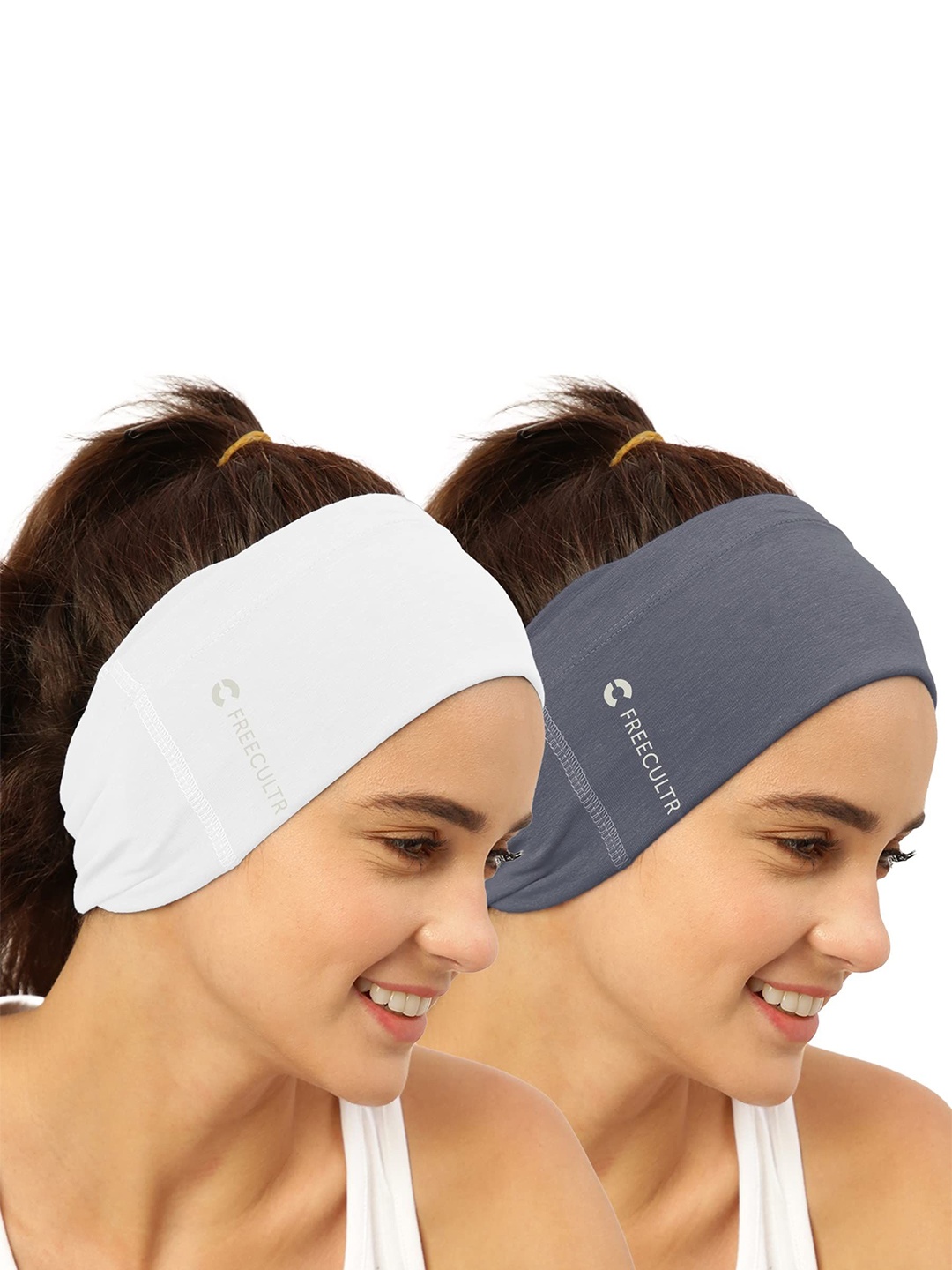 

FREECULTR Pack Of 2 Unisex Bandana Headband, White