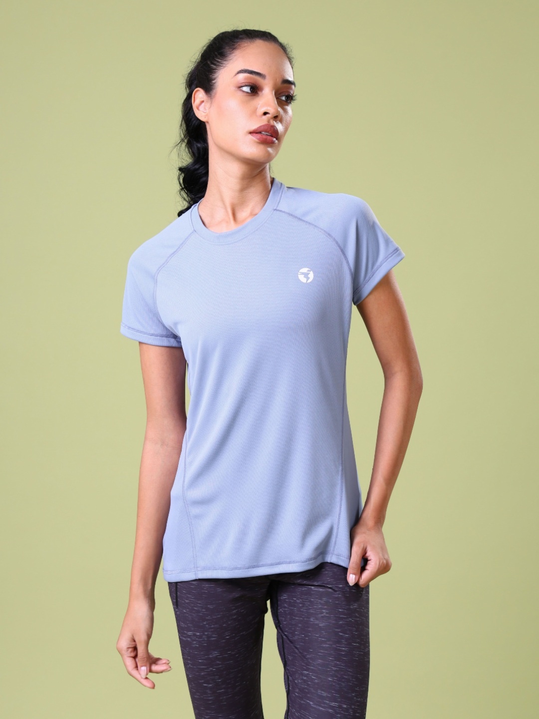 

Technosport Women Solid UPF50 Slim Fit T-shirt, Blue