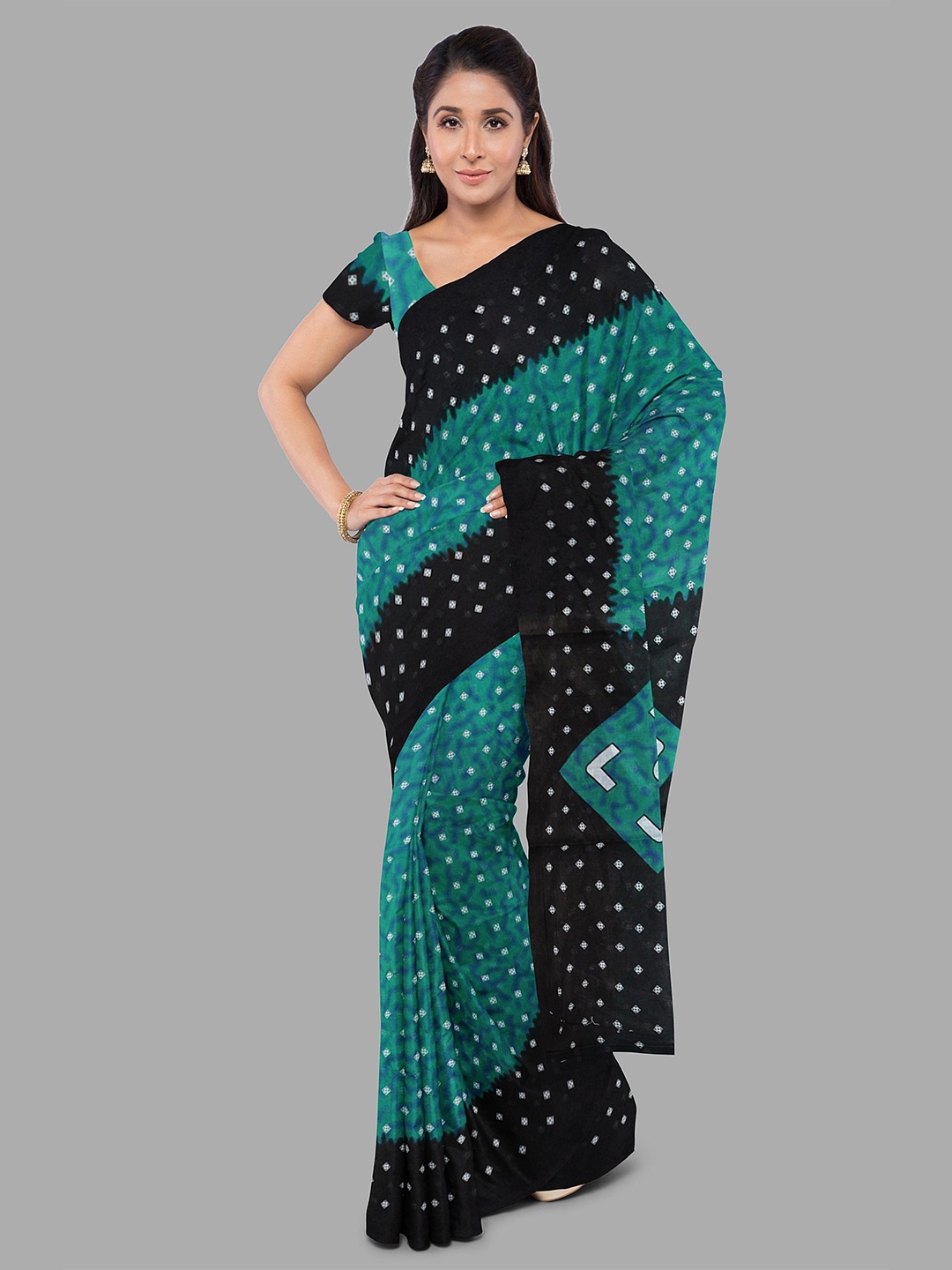 

The Chennai Silks Pure Cotton Gadwal Saree, Green