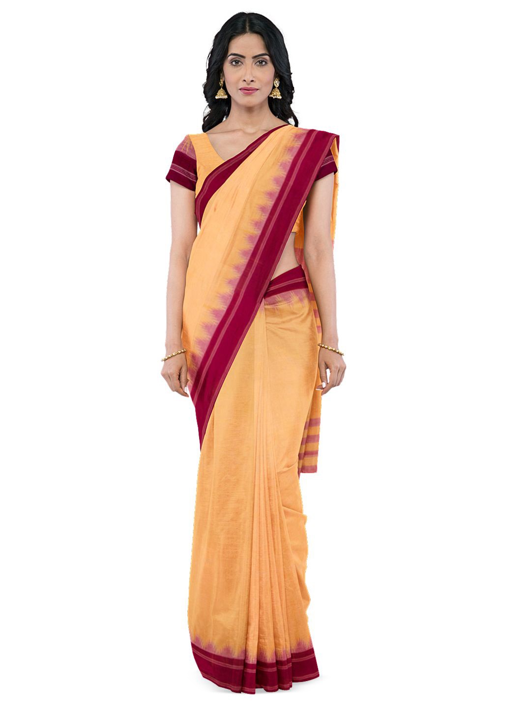 

Avishya Solid Pure Cotton Kanjeevaram Saree, Orange
