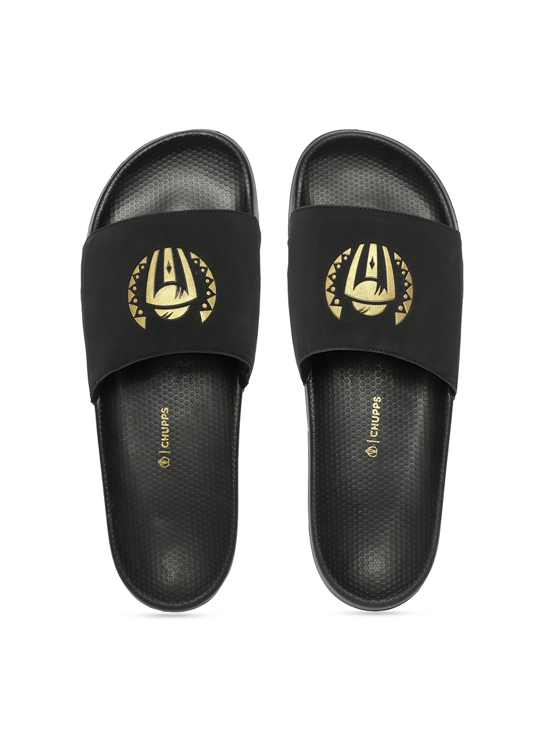 

CHUPPS Men Printed Sliders, Black