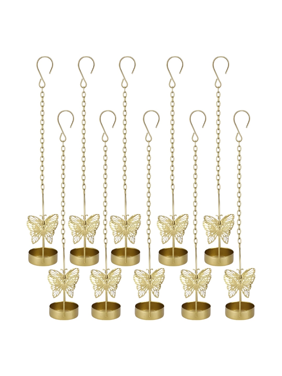 

Extreme Karigari Gold-Toned 10 Pieces Metal Candle Holder